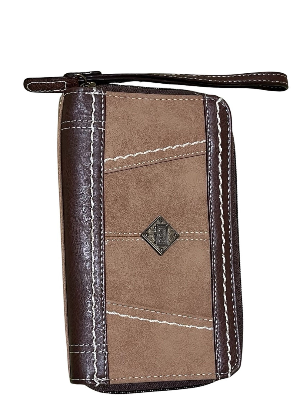 Brown Two-Tone Women's Wristlet by B.O.C. Born